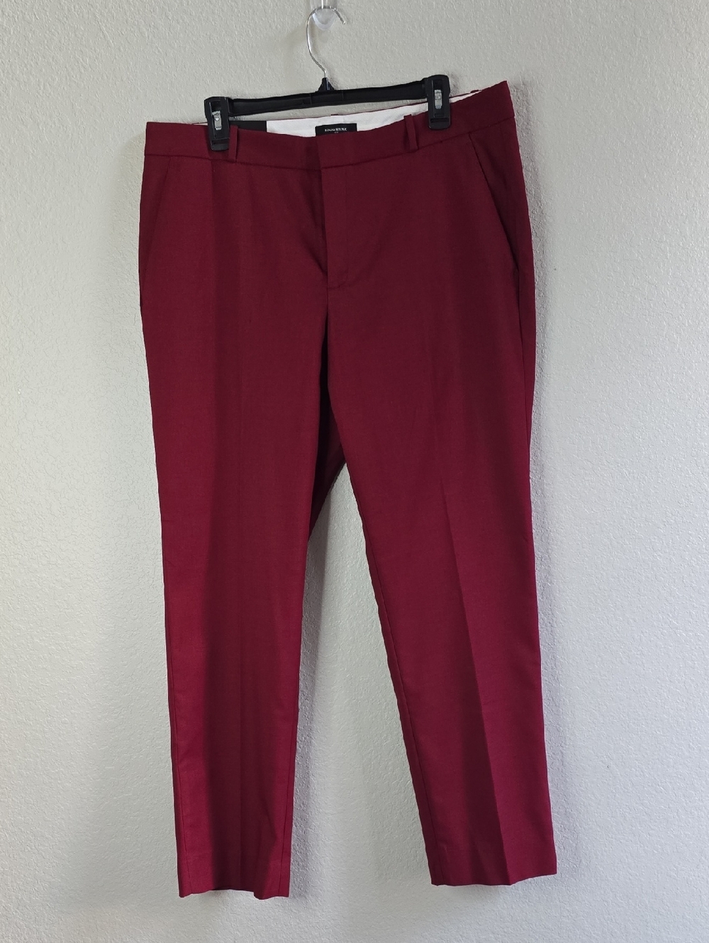 Banana Republic Women's Dark Red Straight-Leg Mid-Rise Pants 14